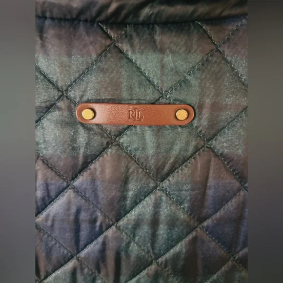 Ralph Lauren Navy and Brown Quilted Puffer Coat - Picture 9 of 13